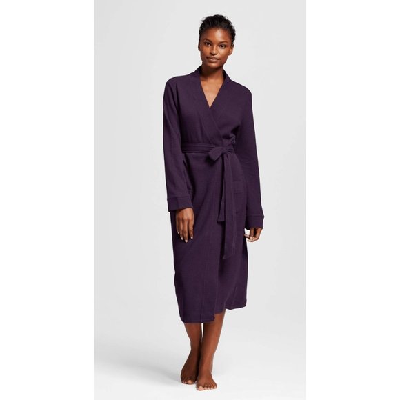 purple cotton dressing gown Plush Soft Warm, Robe for Women Fleece Bathrobe for Women, Comfy Women's Robe Long - Hooded - Adult Sleepwear Loungewear - Purple